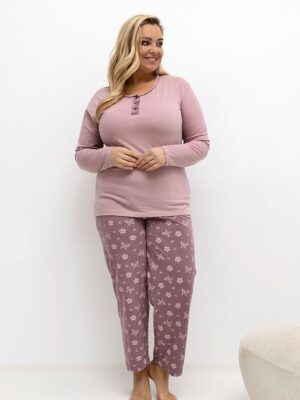 Plus Size Pajamas model Forever Pink