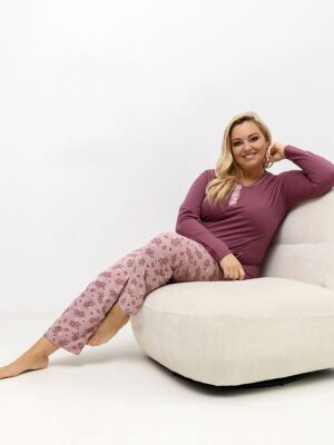 Plus Size Pajamas model Forever Pink