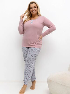 Plus Size Pajamas model Forever Pink