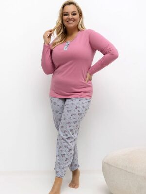 Plus Size Pajamas model Forever Pink