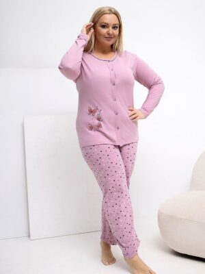 Plus Size Pajamas model Forever Pink