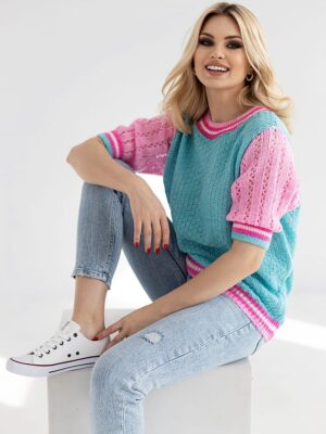 Short sleeve sweater model PeeKaBoo